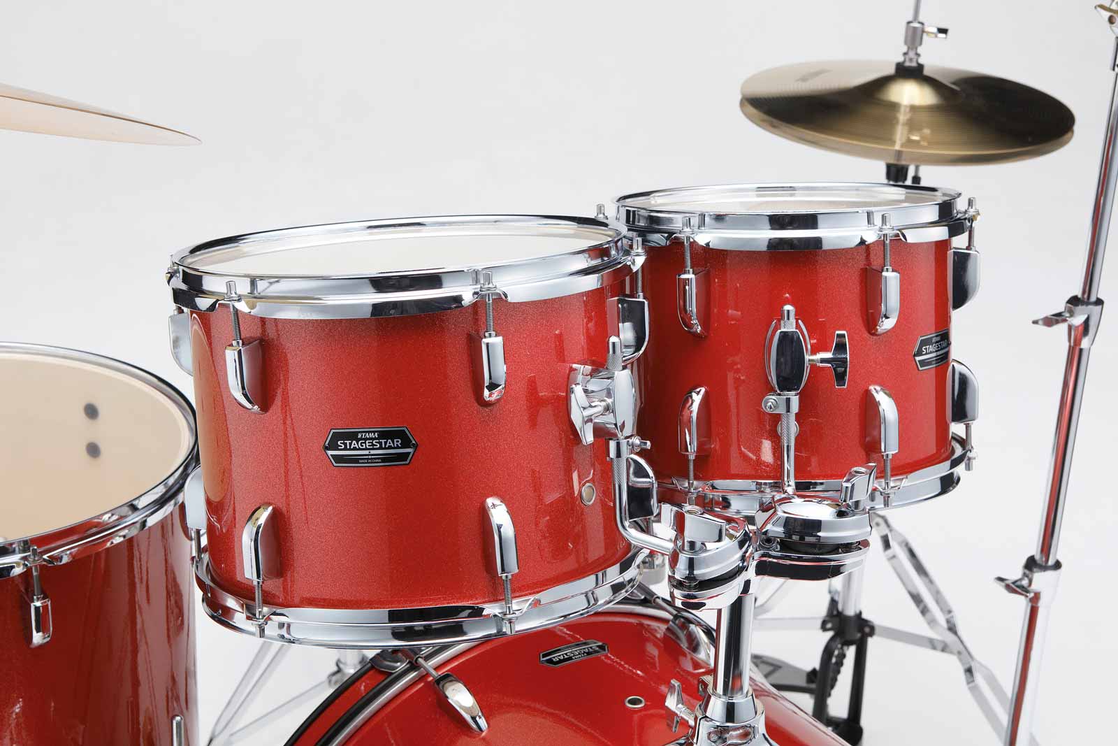 Tama ST52H5 CDS Stagestar Batería Acústica con Herrajes y Platos Candy Red Sparkle 4