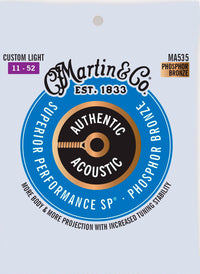 Martin MA535 Authentic SP Phosphor Bronze 92/8 Custom Light Juego Cuerdas Guitarra Acústica 011-052 1