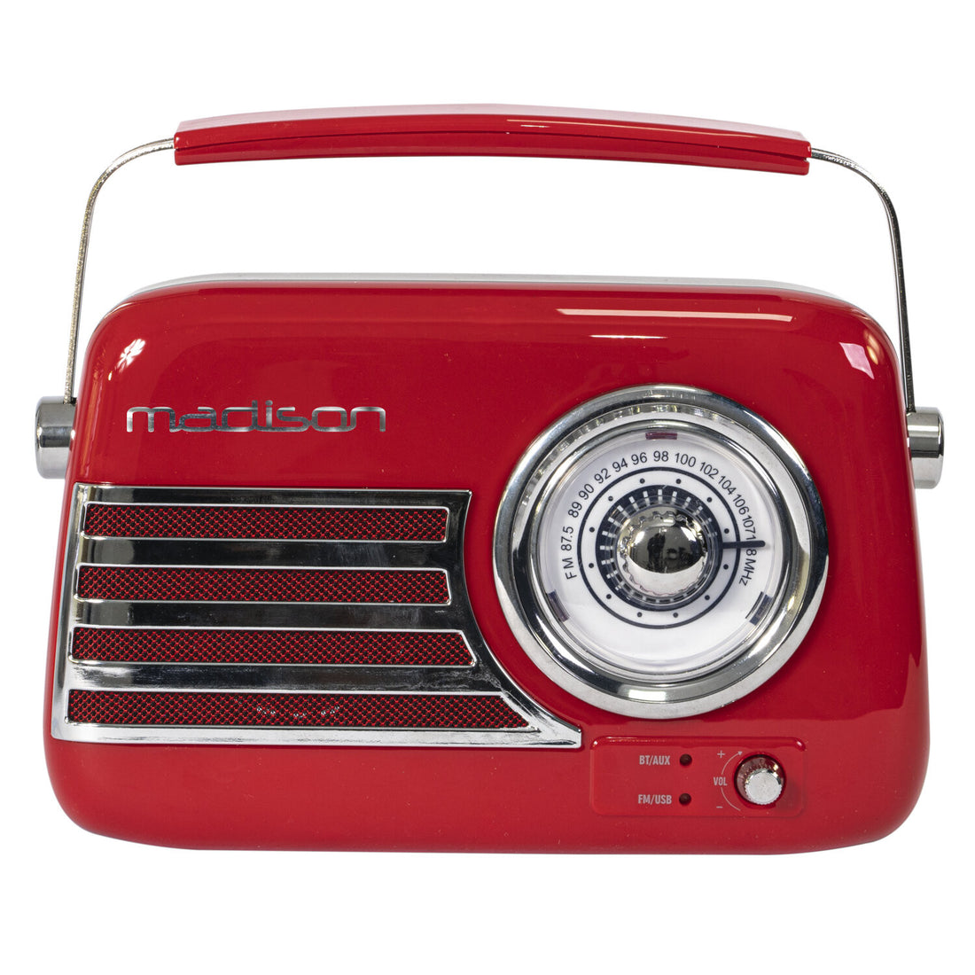 Madison Freesound Vr40R Radio Vintage con Bluetooth Roja 1