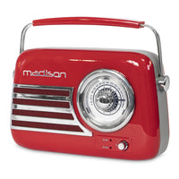 Madison Freesound Vr40R Radio Vintage con Bluetooth Roja 2