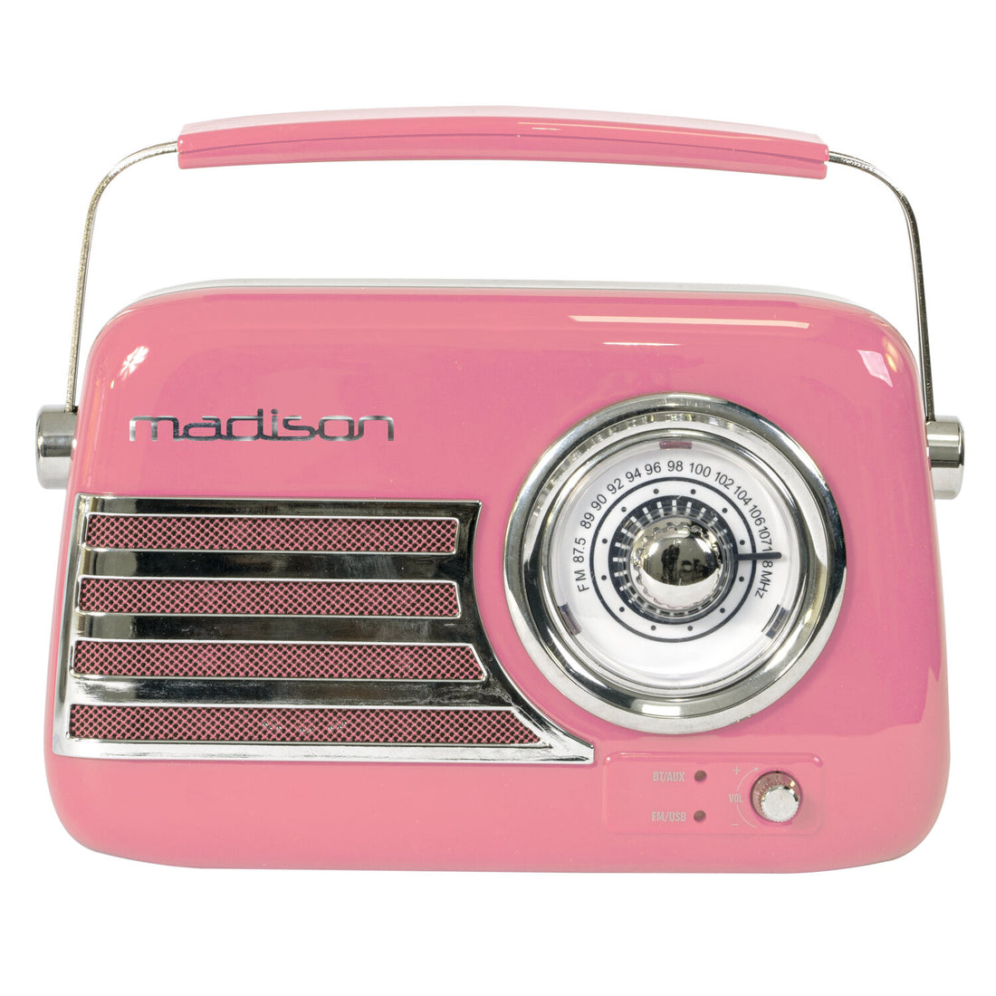 Madison Freesound Vr40P Radio Vintage con Bluetooth Rosa 1