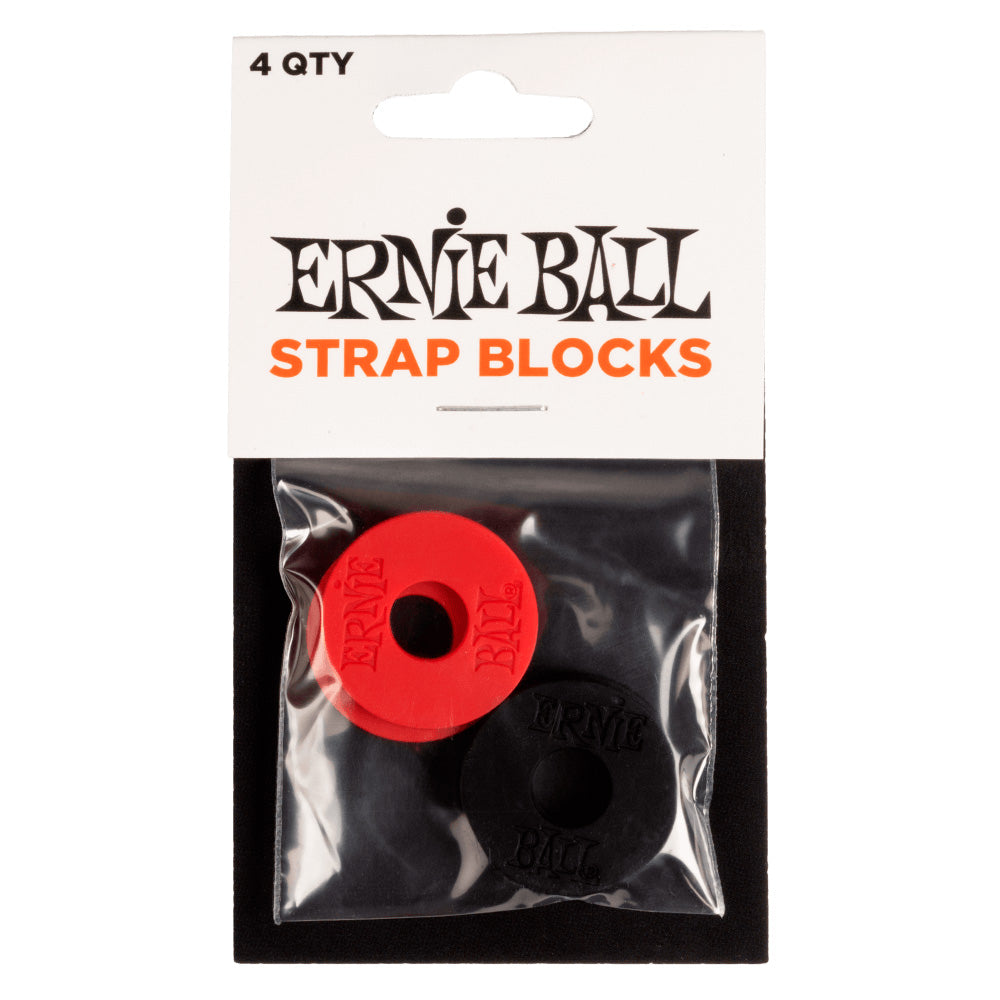 Ernie Ball 4603 Strap Block 4 Enganches Correa Rojo y Negro 1