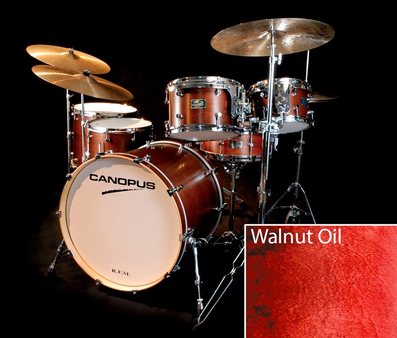 Canopus RFM Maple Standard Kit Chrome Hardware Batería Acústica Walnut Oil 1