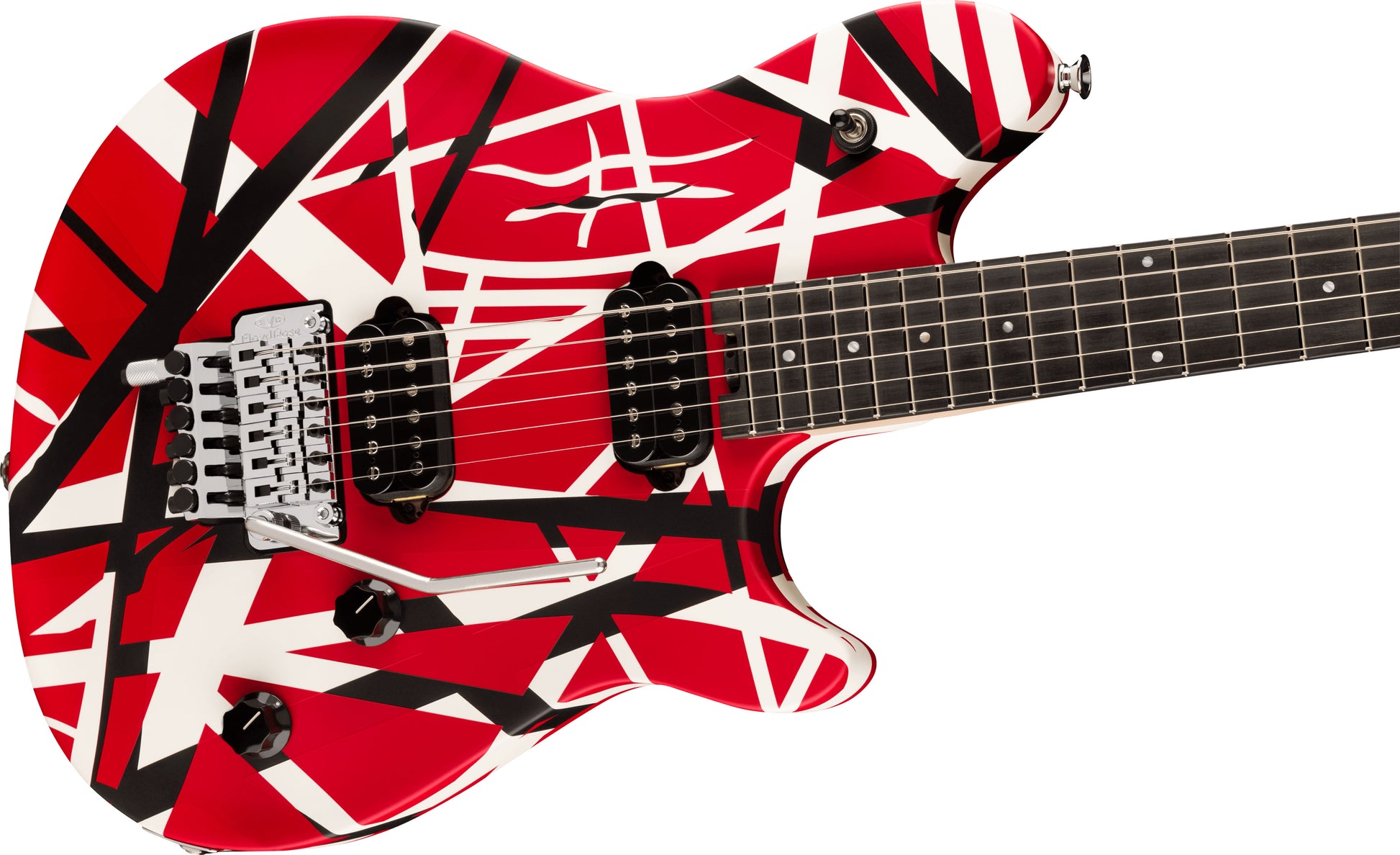 EVH Wolfgang Special Striped EB Guitarra Eléctrica Rojo Negro Blanco 3