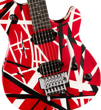 EVH Wolfgang Special Striped EB Guitarra Eléctrica Rojo Negro Blanco 4