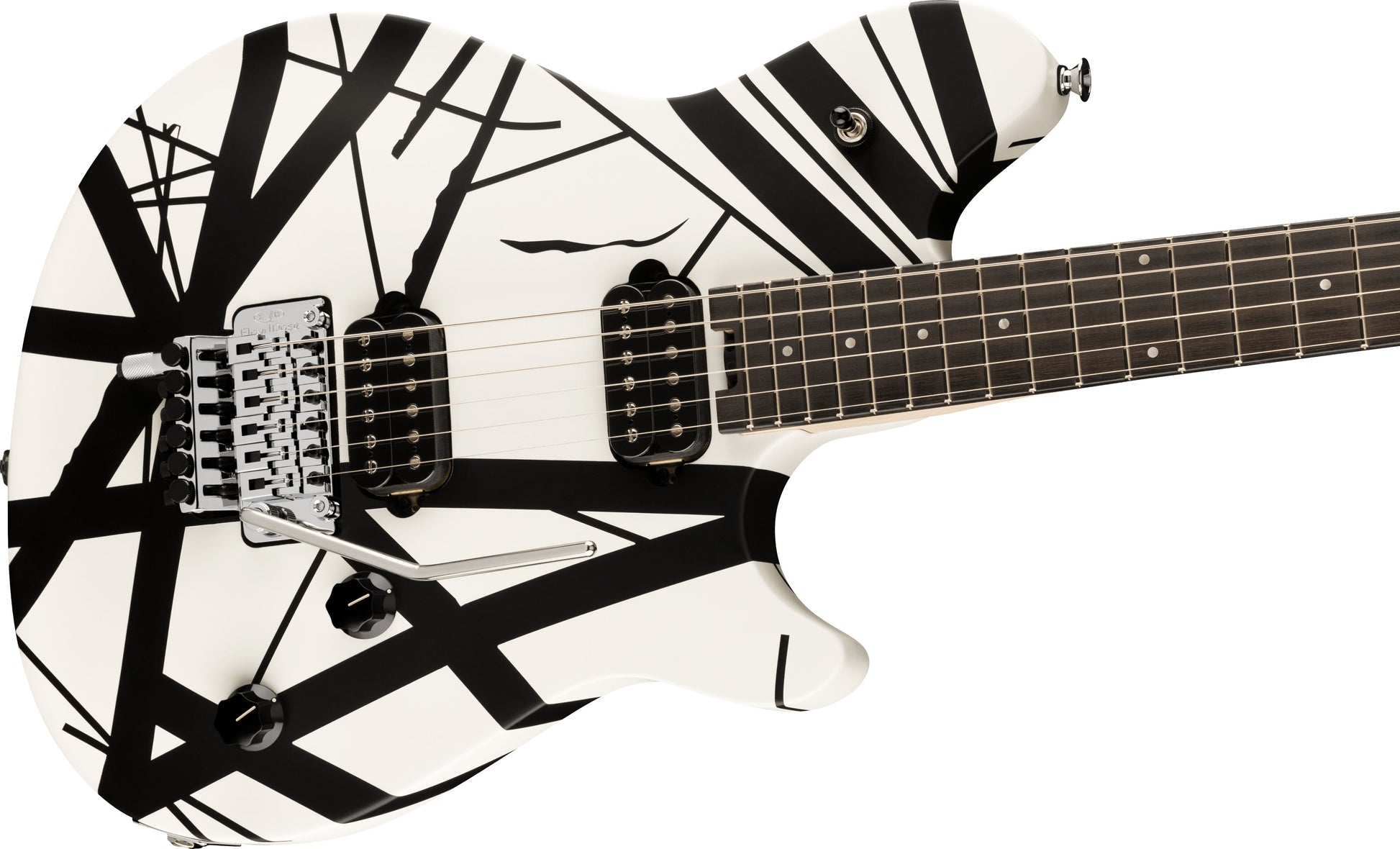 EVH Wolfgang Special Striped EB Guitarra Eléctrica Blanco Negro 3