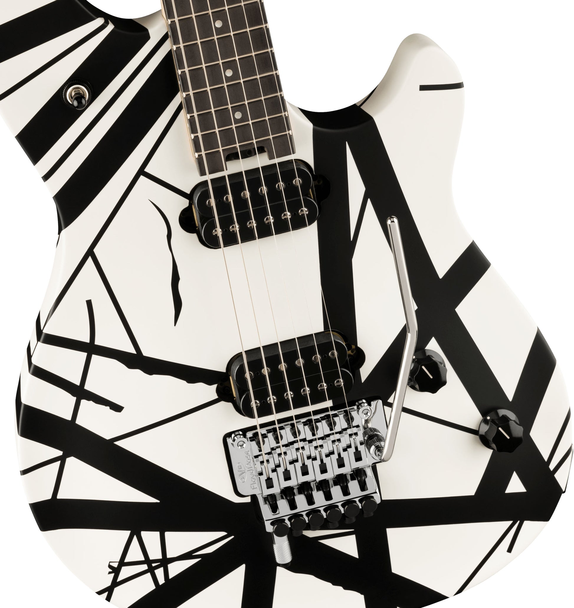 EVH Wolfgang Special Striped EB Guitarra Eléctrica Blanco Negro 4