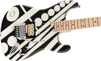 EVH Wolfgang Special Striped Circles MN Guitarra Eléctrica Blanco Negro 3