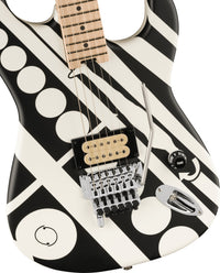 EVH Wolfgang Special Striped Circles MN Guitarra Eléctrica Blanco Negro 4