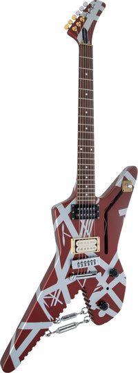 EVH Wolfgang Special Striped Shark PF Guitarra Eléctrica Burgundy con Rayas Plateadas 2