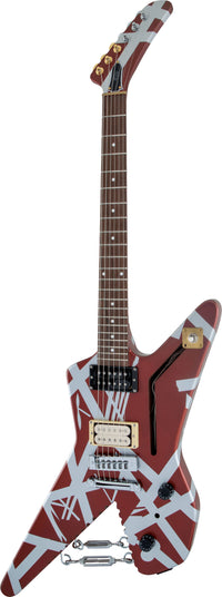 EVH Wolfgang Special Striped Shark PF Guitarra Eléctrica Burgundy con Rayas Plateadas 3