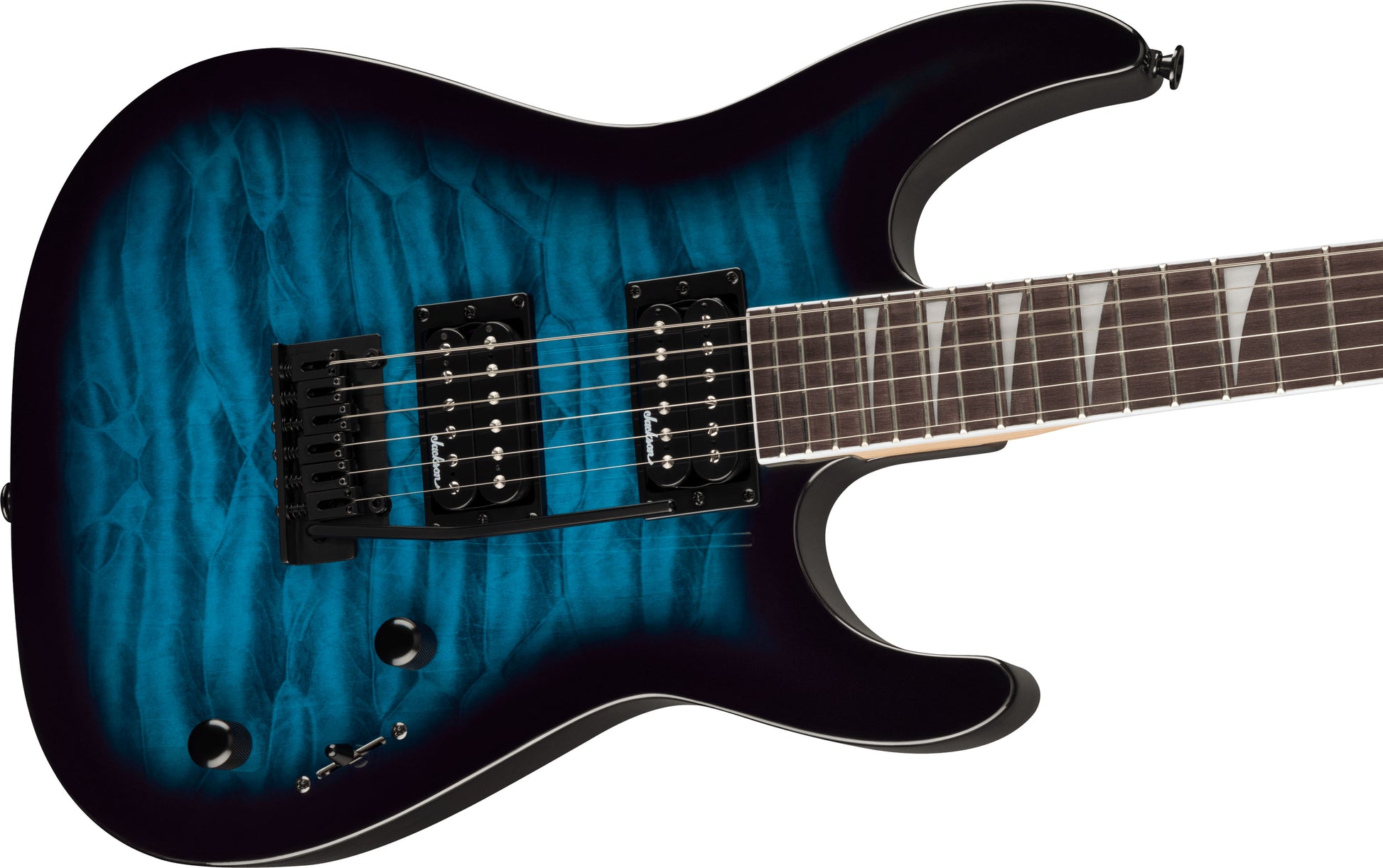 Jackson JS20 DKQ 2PT Dinky JS Series AM Guitarra Eléctrica Transparent Blue Burst 3