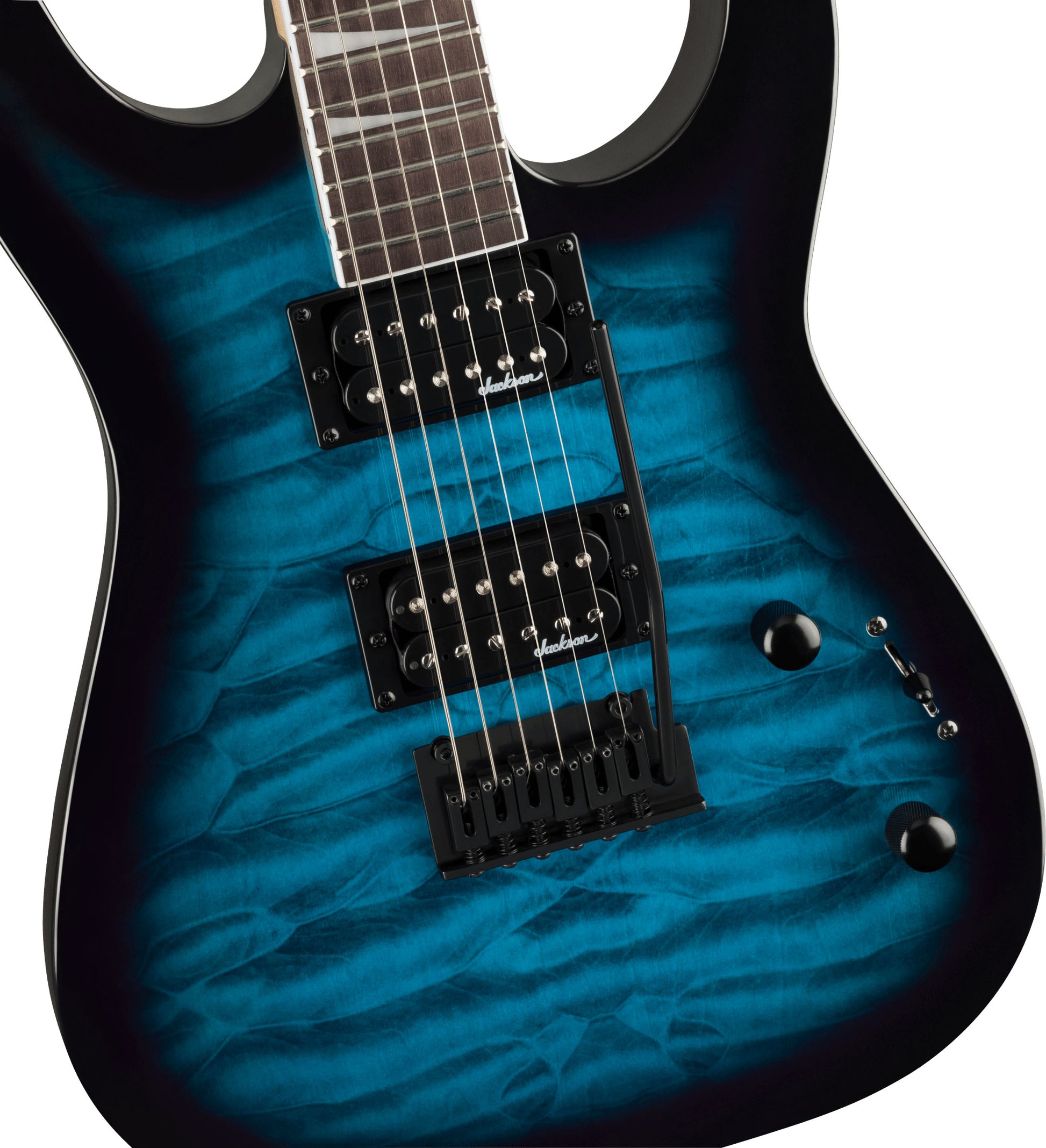 Jackson JS20 DKQ 2PT Dinky JS Series AM Guitarra Eléctrica Transparent Blue Burst 4