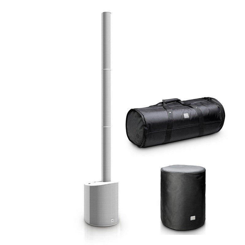 LD Systems -Pack- Sistema de Sonido Maui 5 W Blanco con Fundas para Columna y Subwoofer 1