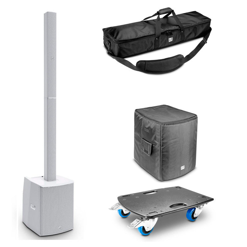 Ld Systems -Pack- Sistema de Sonido Maui 28 G2 W Blanco con Fundas y Plataforma 1