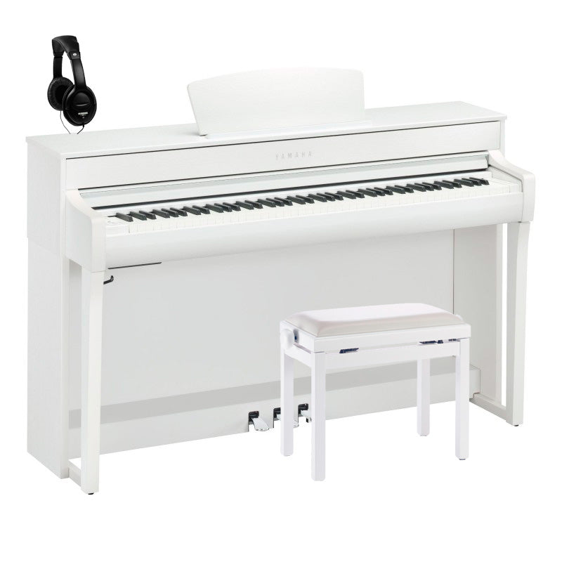 Yamaha -Pack- CLP735WH Piano Digital Blanco Mate + Banqueta y Auriculares 1