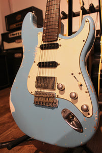 Franchin Guitars Mercury Standard HSS RW Guitarra Eléctrica Daphne Blue Medium Relic 2