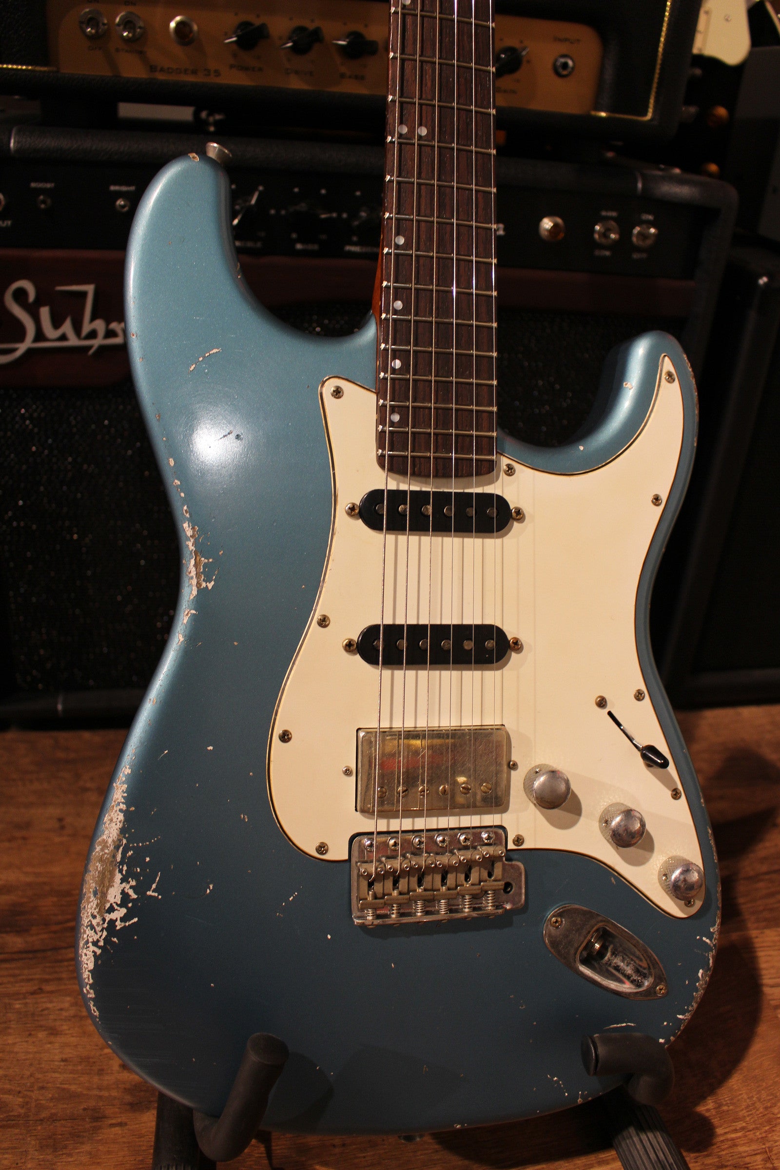 Franchin Guitars Mercury Standard HSS RW Guitarra Eléctrica Lake Placid Blue Metallic Medium Relic 3