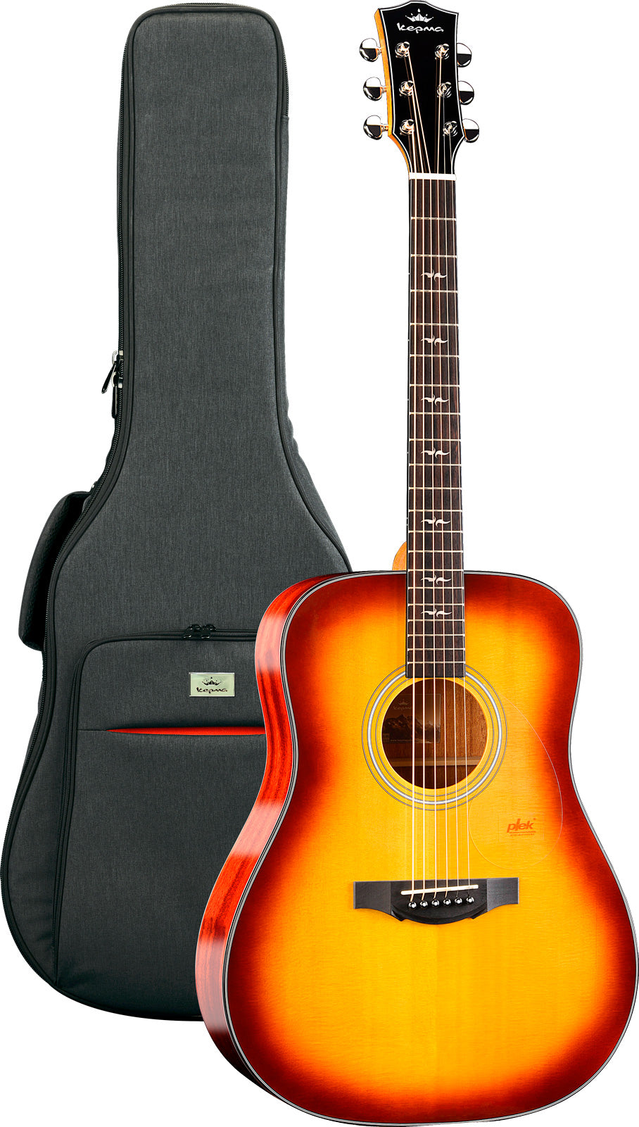 Kepma F1D CB Solid Top Guitarra Acústica Dreadnought Cherry Burst 1