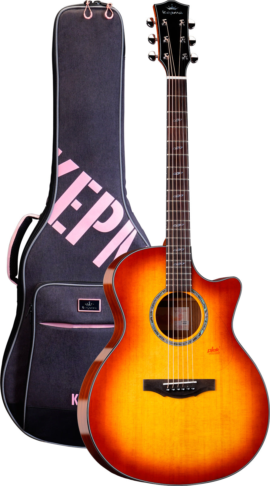 Kepma F2SGA CB Solid Top Guitarra Acústica Gran Auditorio Cherry Burst 1