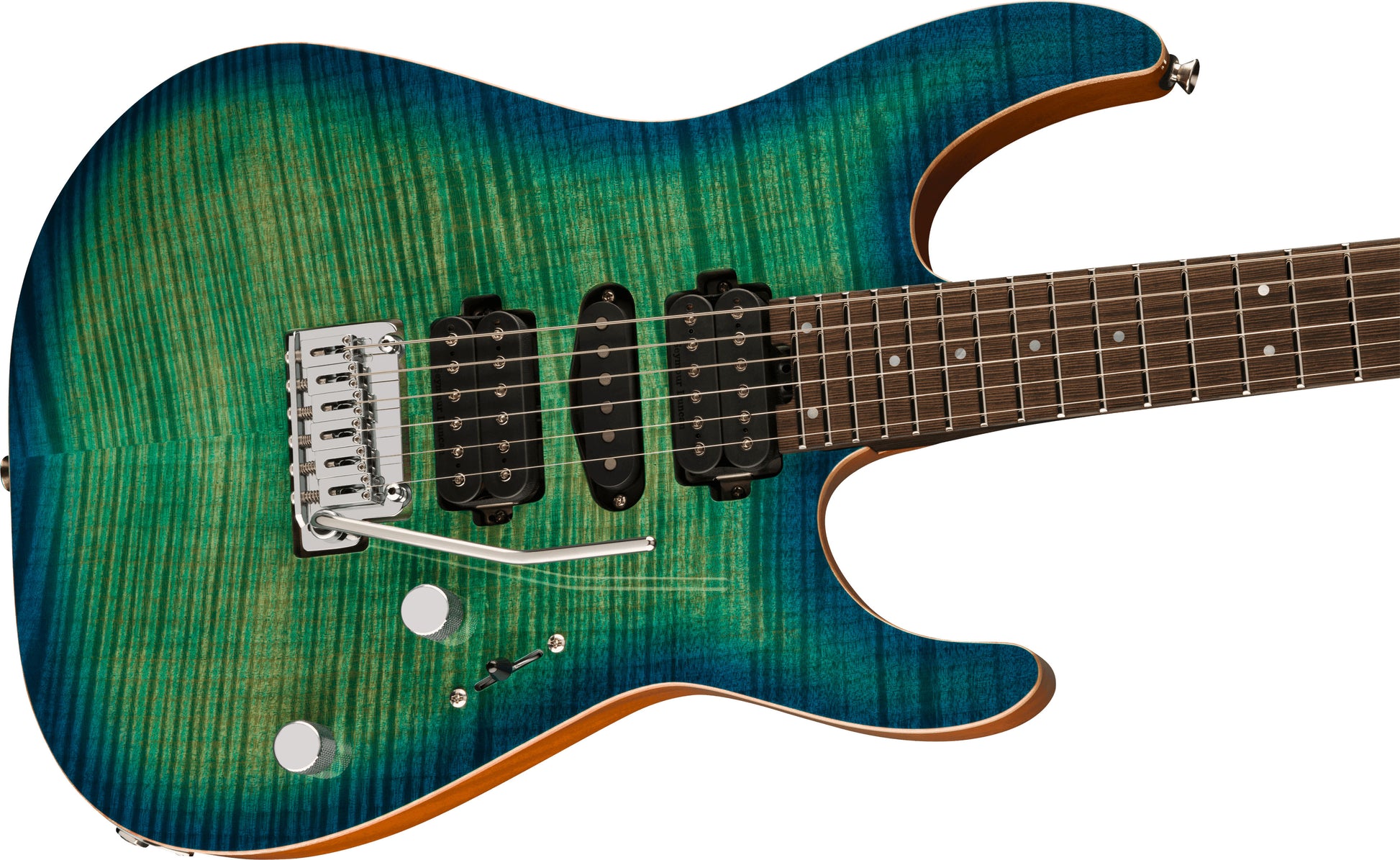 Charvel MJ DK24 HSH 2PT MAH FM WG Guitarra Eléctrica Caribbean Burst 4