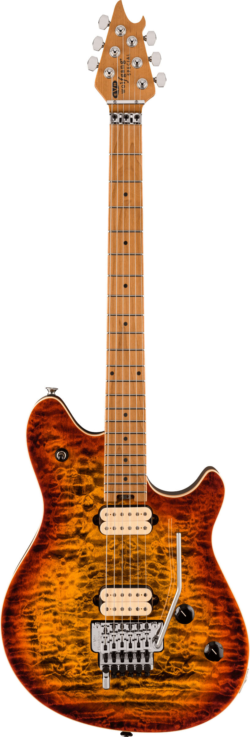 EVH Wolfgang Special QM BMN Guitarra Eléctrica Tiger Eye Glow 1