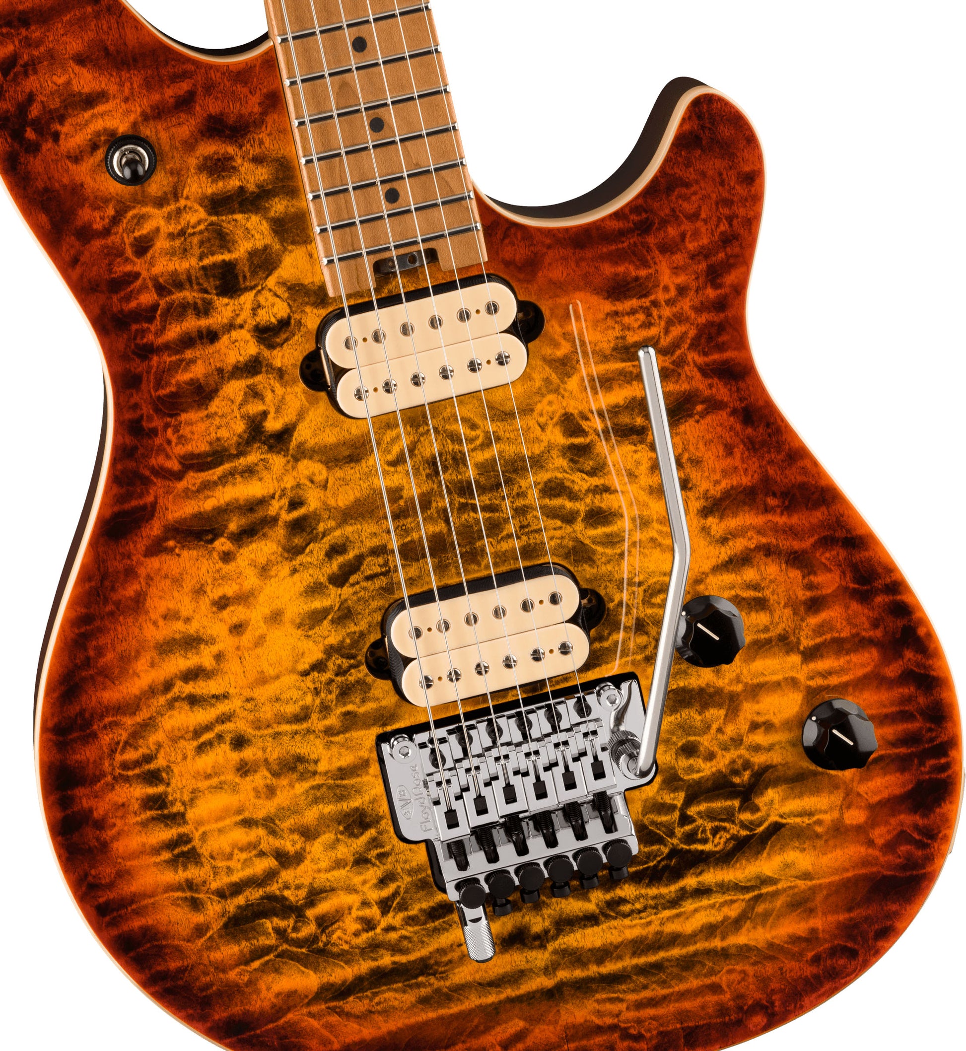 EVH Wolfgang Special QM BMN Guitarra Eléctrica Tiger Eye Glow 3