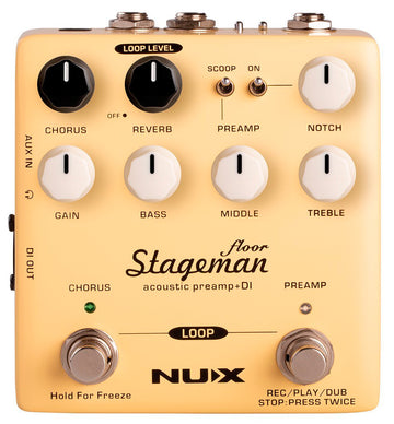 NUX NAP-5 Stageman Floor Pedal Previo Acústico Con DI y Looper 1