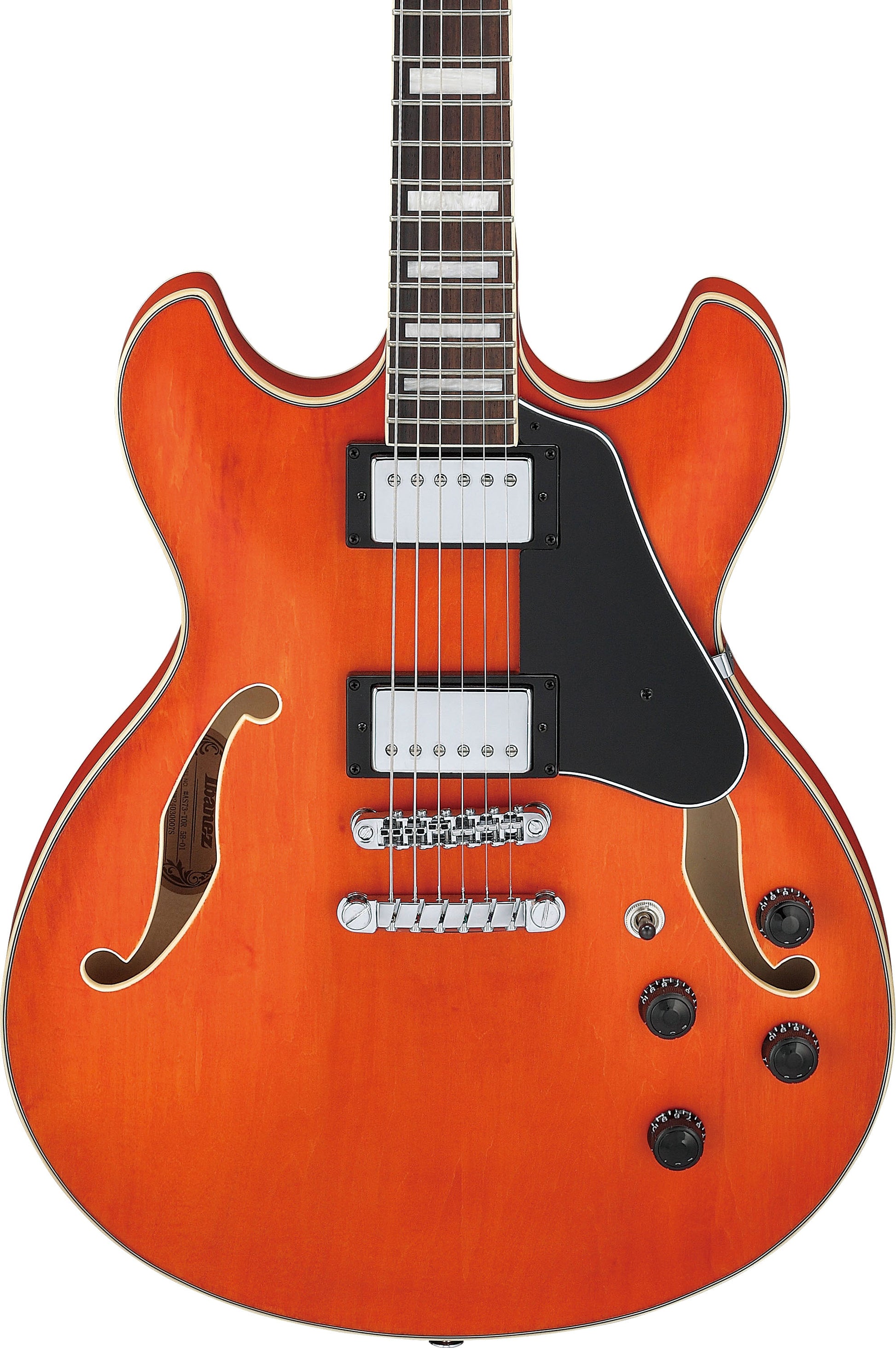 IBANEZ AS73 TTF Guitarra Eléctrica Transparent Tangerine Flat 4