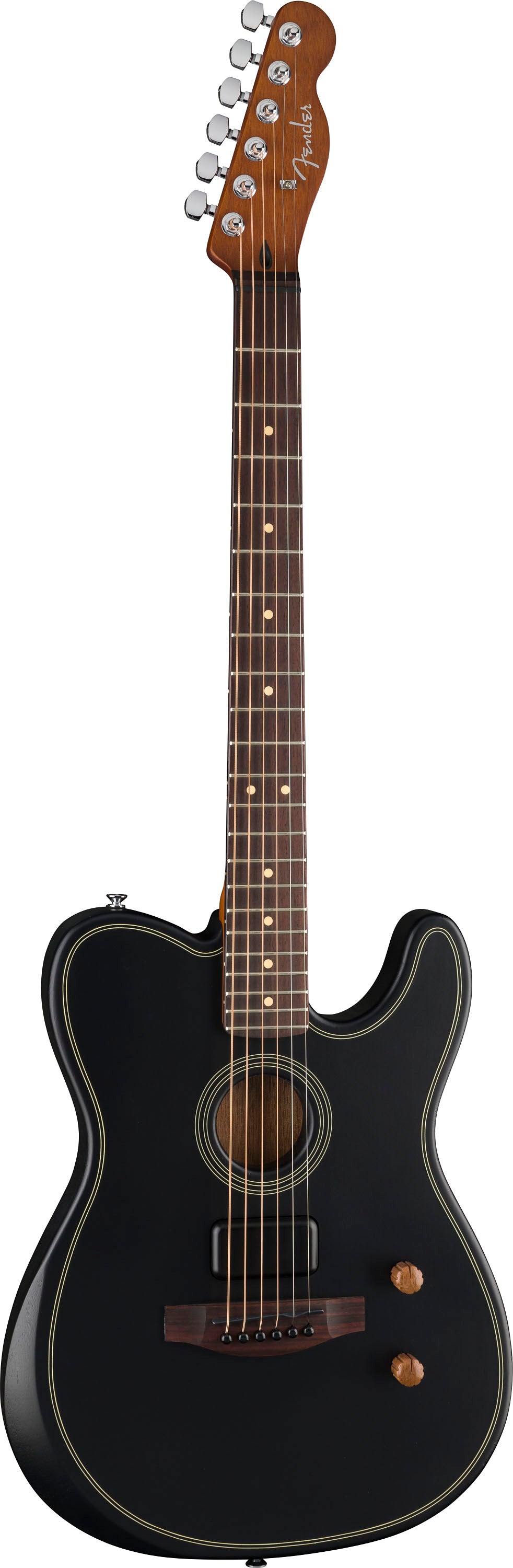 Fender Acoustasonic Standard Telecaster Guitarra Electroacústica Negra 3