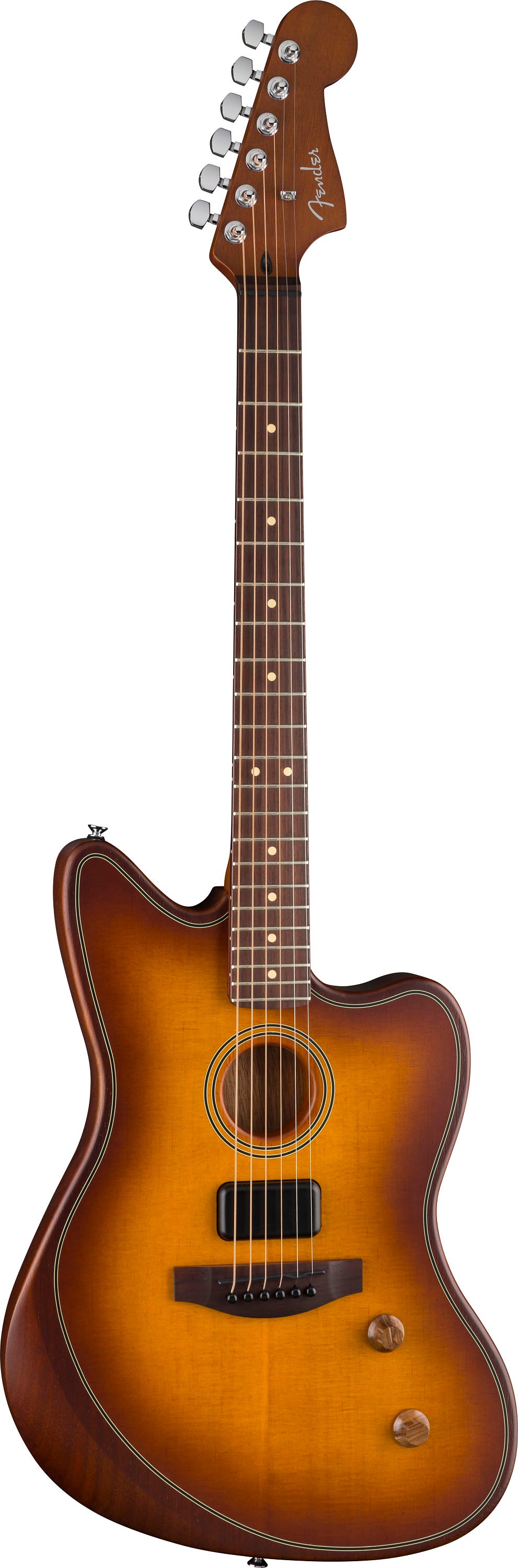 Fender Acoustasonic Standard Jazzmaster Guitarra Electroacústica Honey Burst 3