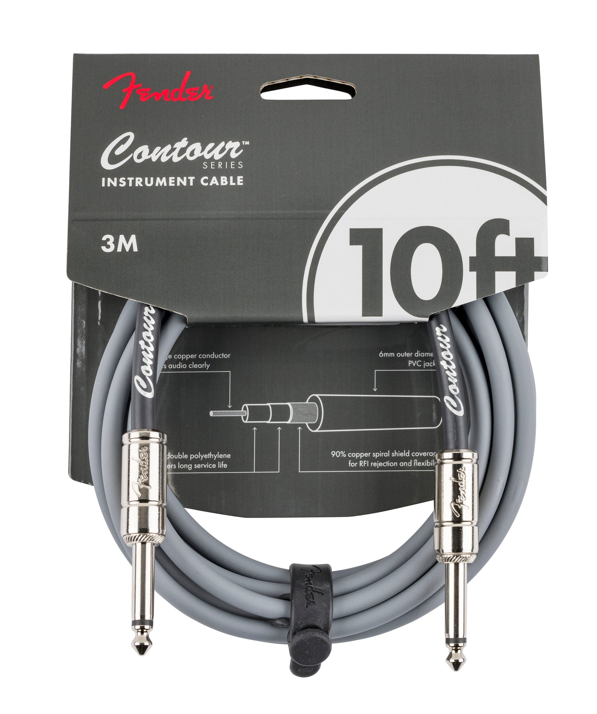 Fender 0990571124 Contour 10 Cable Instrumento 3 Metros Inca Silver 1