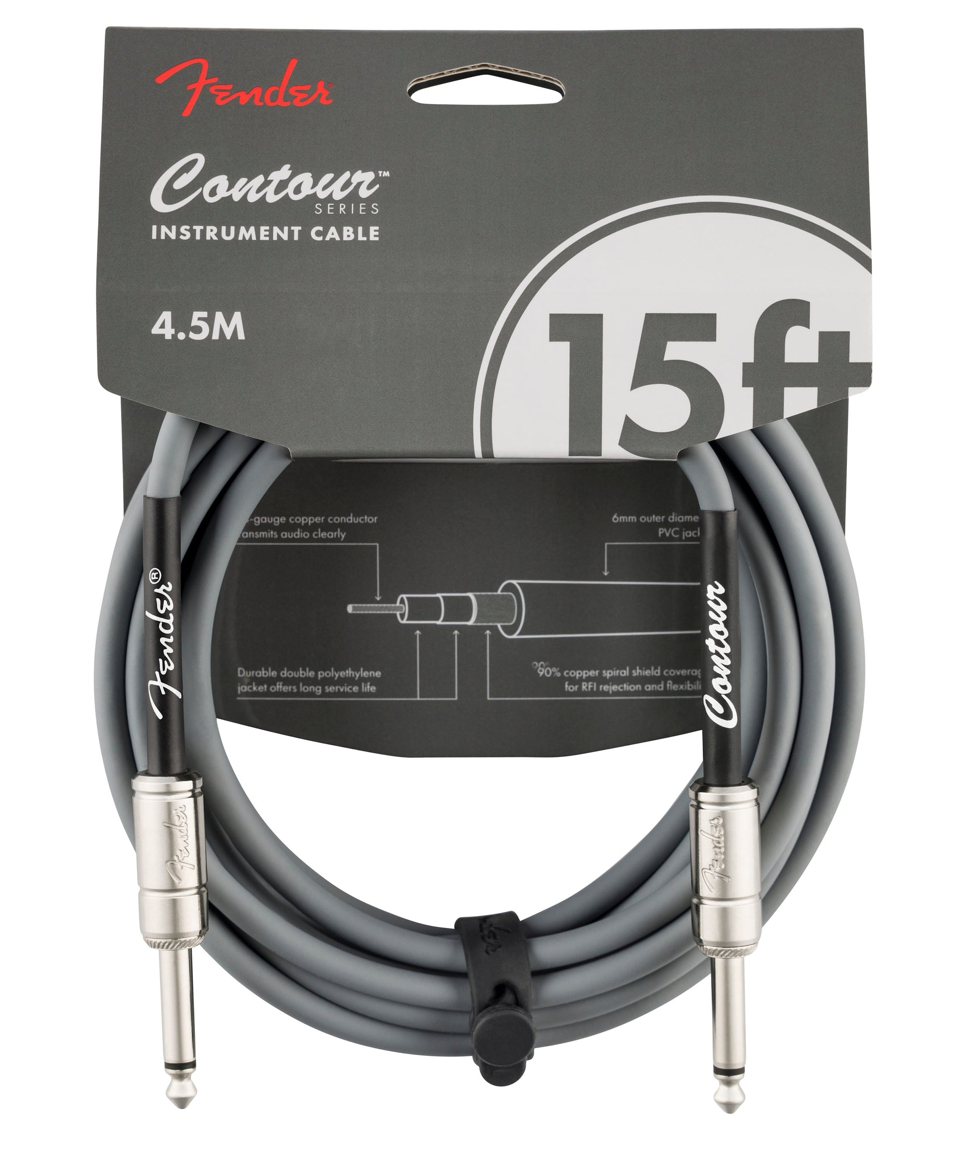 Fender 0990571024 Contour 15 Cable Instrumento 4.5 Metros Inca Silver 1