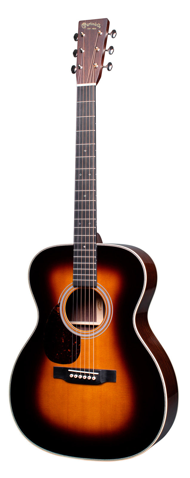 Martin OM-28-SUB-L-GE Standard Golden Era 1935 Guitarra Acústica Zurdos Orquesta Sunburst 1