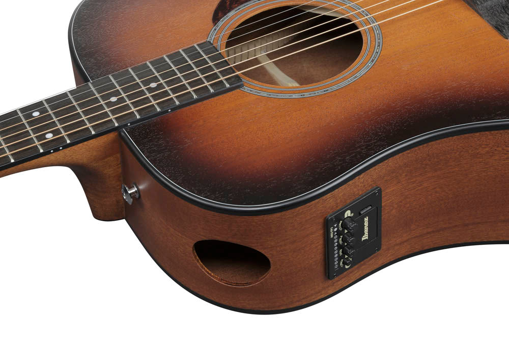 Ibanez AAD54E OMH Guitarra Electroacústica Grand Dreadnought Open Pore Mahogany Sunburst 6