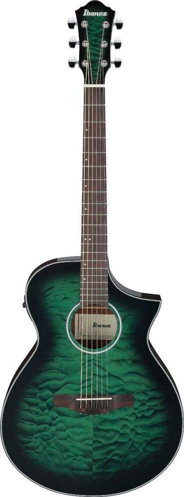 Ibanez AEWC16QA TEH Guitarra ElectroAcústica Transparent Emerald Burst 1