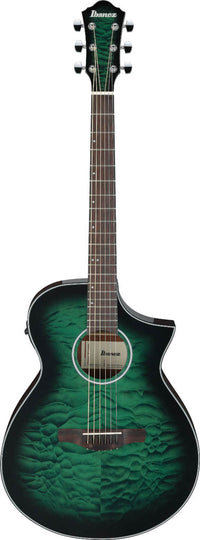 Ibanez AEWC16QA TEH Guitarra ElectroAcústica Transparent Emerald Burst 1