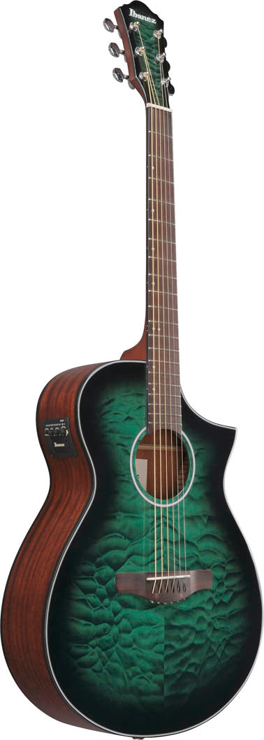 Ibanez AEWC16QA TEH Guitarra ElectroAcústica Transparent Emerald Burst 3