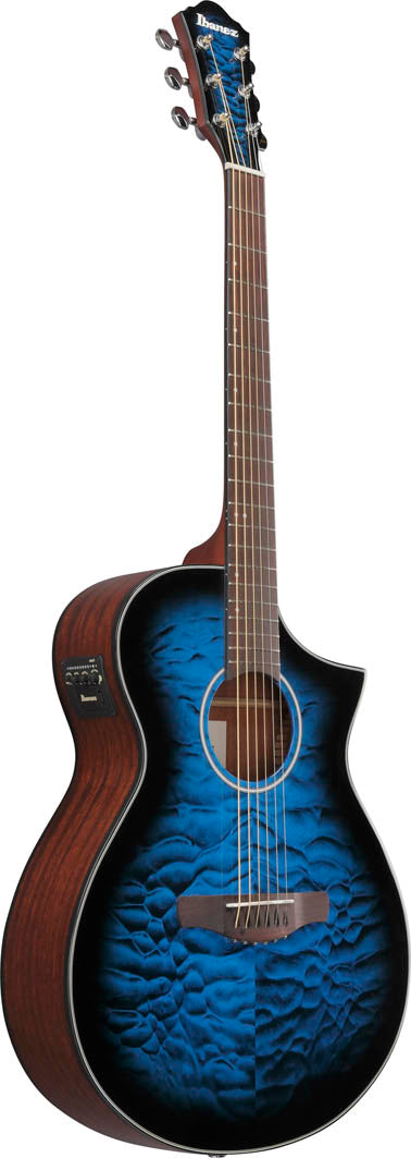 Ibanez AEWC16QA TLH Guitarra ElectroAcústica Transparent Blue Sunburst 3