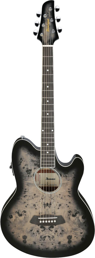 Ibanez TCY10PA BKB Talman Guitarra ElectroAcústica Transparent Brown Black Burst High Gloss 1