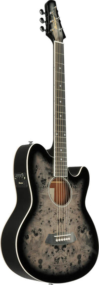Ibanez TCY10PA BKB Talman Guitarra ElectroAcústica Transparent Brown Black Burst High Gloss 3