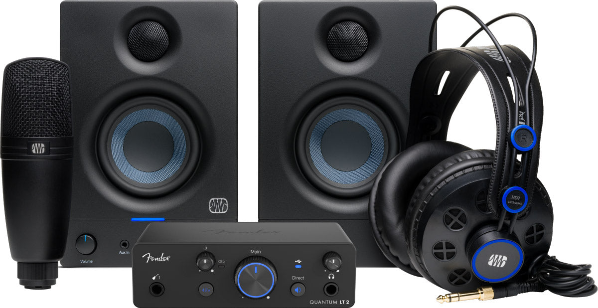 Fender Studio Quantum Complete Bundle Pack Interfaz de Audio y Monitores 1