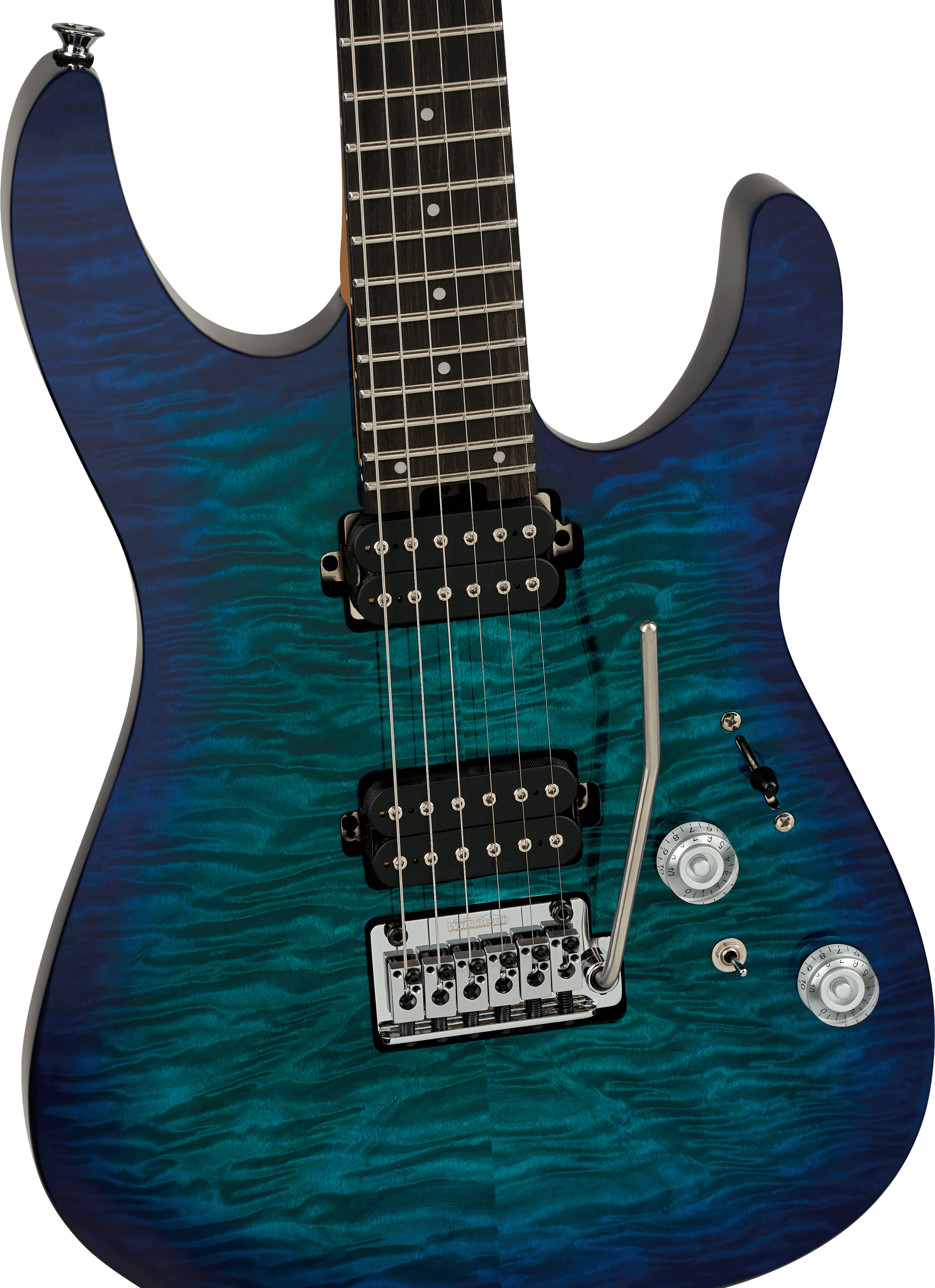 Charvel Pro-Mod Plus DK24 HH 2PT QM EB Guitarra Eléctrica Chlorine Burst 4