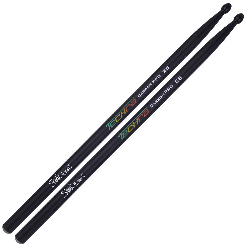 Techra Signature Series Carbon Pro 2B Santa Davis Par Baquetas Batería 1