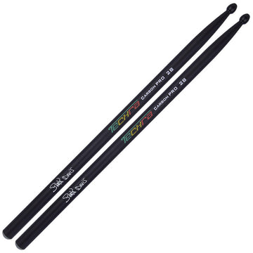 Techra Signature Series Carbon Pro 2B Santa Davis Par Baquetas Batería 1