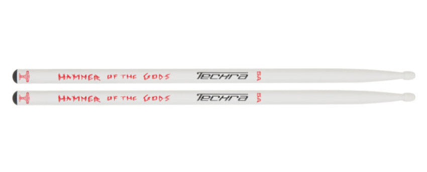 Techra Hammer Of The Gods 5A White Par Baquetas Batería 1