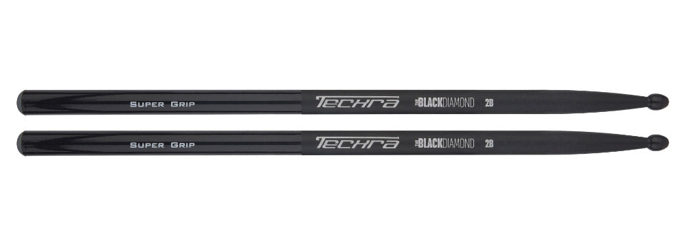 Techra Black Diamond 2B Supergrip Par Baquetas Batería 1