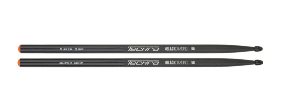 Techra Black Diamond 5B Supergrip Par Baquetas Batería 1