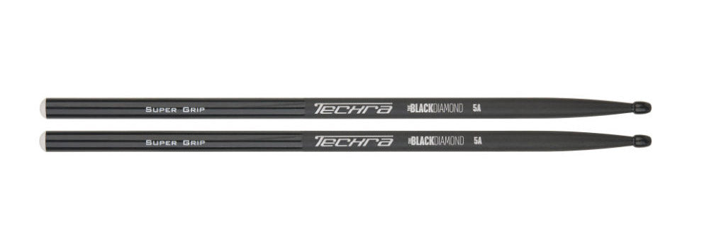 Techra Black Diamond 5A Supergrip Par Baquetas Batería 1