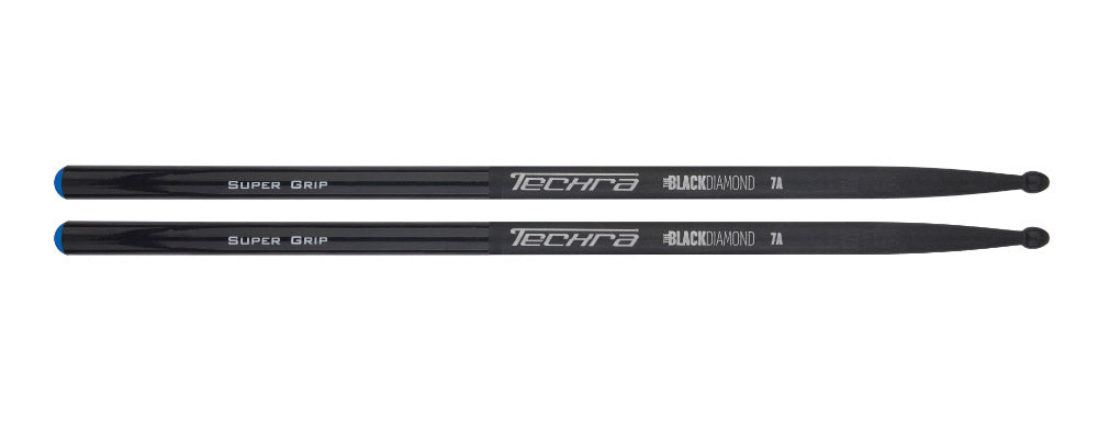 Techra Black Diamond 7A Supergrip Par Baquetas Batería 1